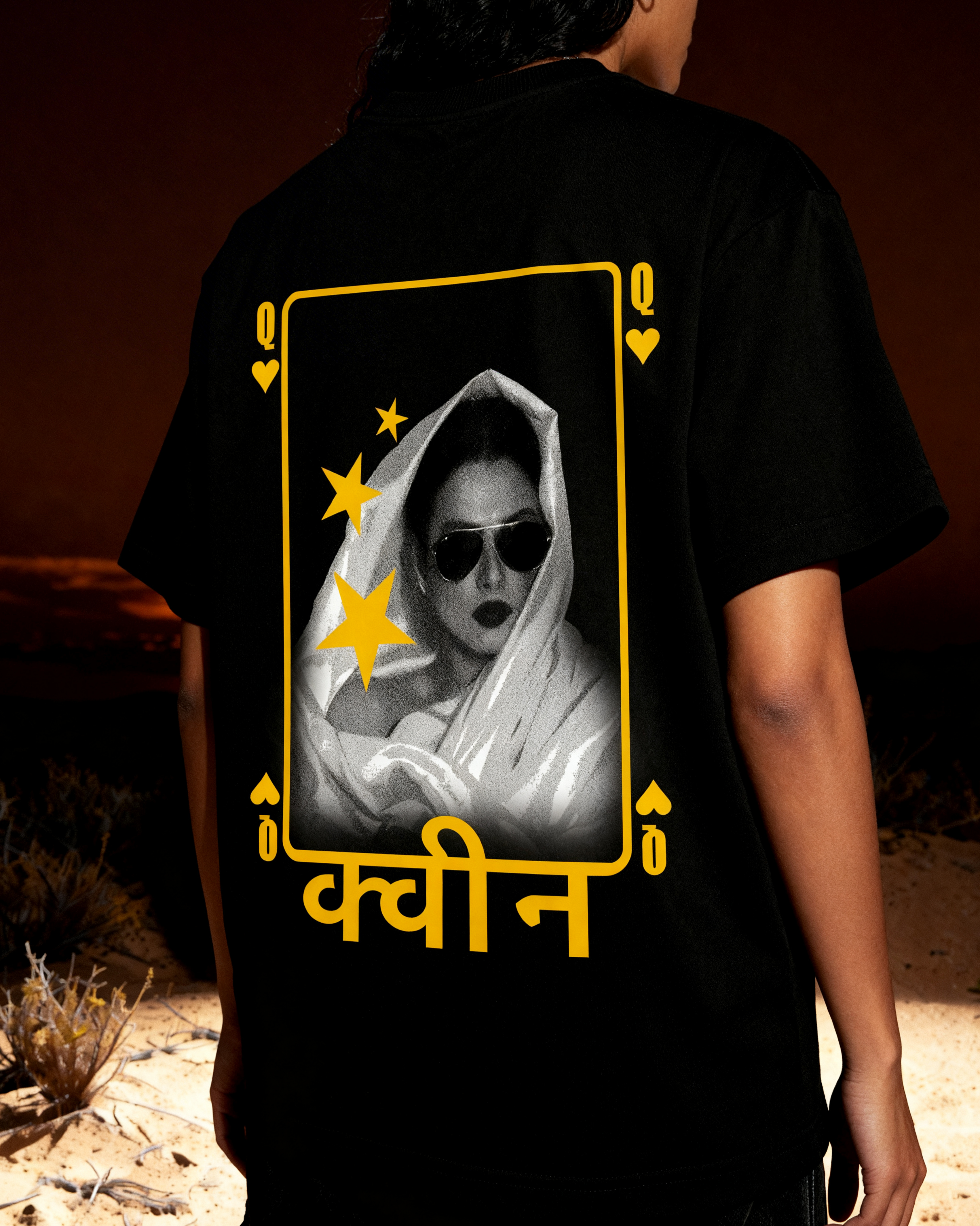 Retro Rekha Aesthetic Oversized T-Shirt ( Black color )